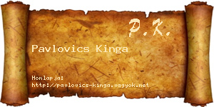 Pavlovics Kinga névjegykártya